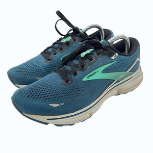 Brooks Ghost 15 Mens Running Gym Shoes Blue Green Size 9.5 D Medium 1103931D462